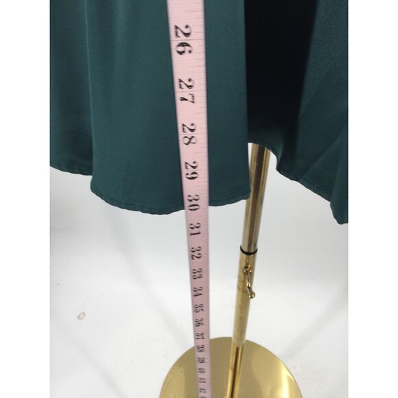 B DARLIN SZ 0 XS green satin bridesmaid formal party mini dress B146 - Picture 2 of 8